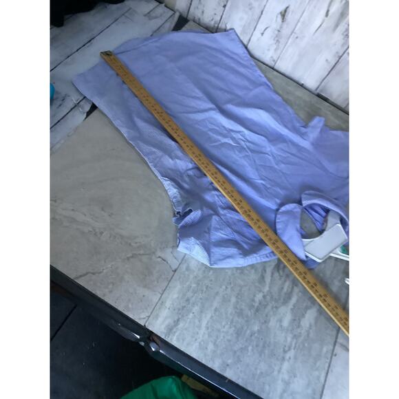 Brooks Brothers Red Fleece Girls Blue White Striped Cotton Shirt Size 2T - Picture 4 of 6